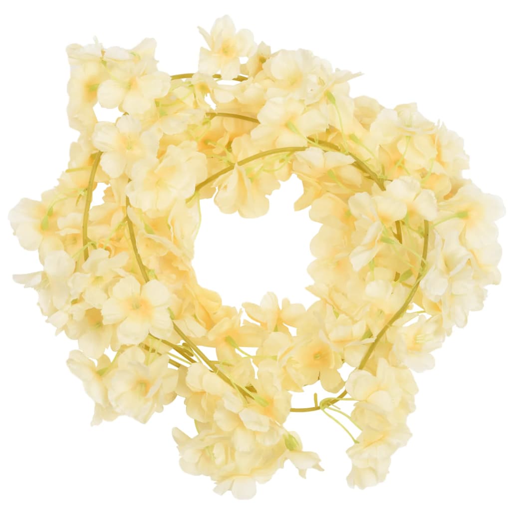 Vidaxl bloemenslingers 6 st 180 cm champagnekleurig