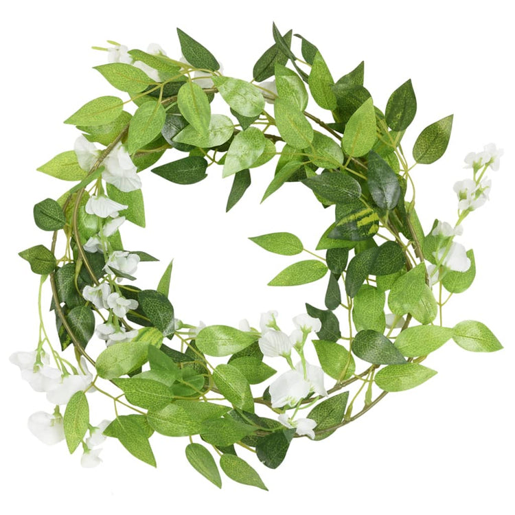 Vidaxl bloemenslingers 6 st 200 cm wit