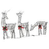 VidaXL Kerstversiering rendierfamilie 2 st 180 LED's rattan warmwit - afbeelding 3