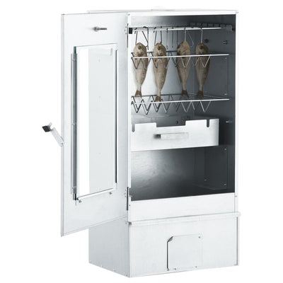Vidaxl bbq-rookoven met koude rookgenerator gegalvaniseerd staal