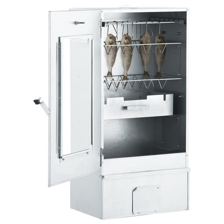 Vidaxl bbq-rookoven met koude rookgenerator gegalvaniseerd staal