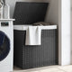Vidaxl wasmand met 2 vakken 53x35x57 cm poly rattan grijs