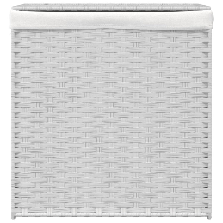 Vidaxl wasmand met 2 vakken 53x35x57 cm poly rattan wit