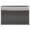 Vidaxl wasmand met deksel 55,5x35x34 cm poly rattan grijs