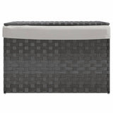 Vidaxl wasmand met deksel 55,5x35x34 cm poly rattan grijs - afbeelding 3