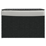 Vidaxl wasmand met deksel 55,5x35x34 cm poly rattan zwart - afbeelding 3