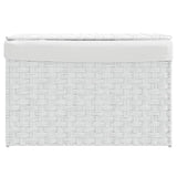 Vidaxl wasmand met deksel 55,5x35x34 cm poly rattan wit - afbeelding 3