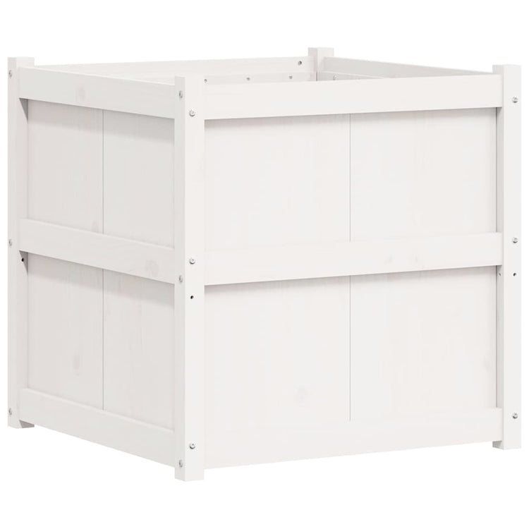 Vidaxl plantenbak 70x70x70 cm massief grenenhout wit