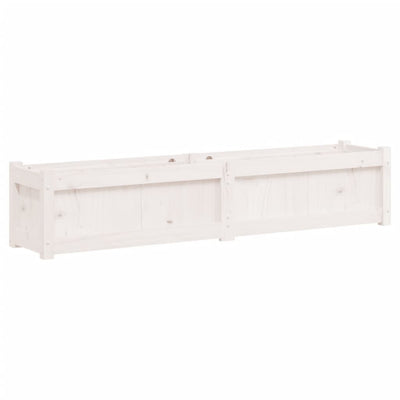 Vidaxl plantenbak 150x31x31 cm massief grenenhout wit
