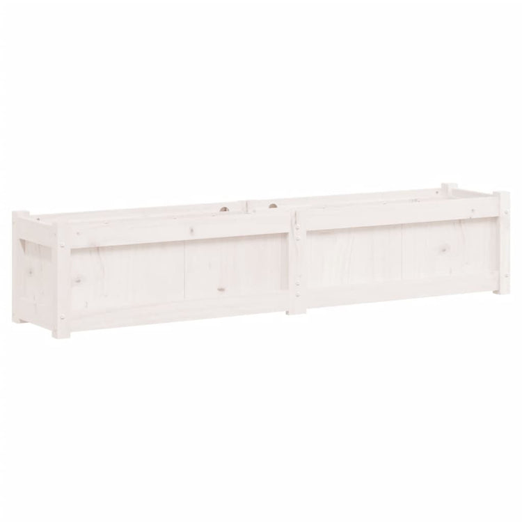 Vidaxl plantenbak 150x31x31 cm massief grenenhout wit