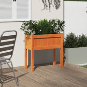 Vidaxl plantenbak met poten 70x31x70 cm grenenhout wasbruin - afbeelding 3