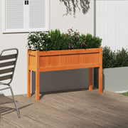 Vidaxl plantenbak met poten 110x31x70 cm grenenhout wasbruin - afbeelding 3