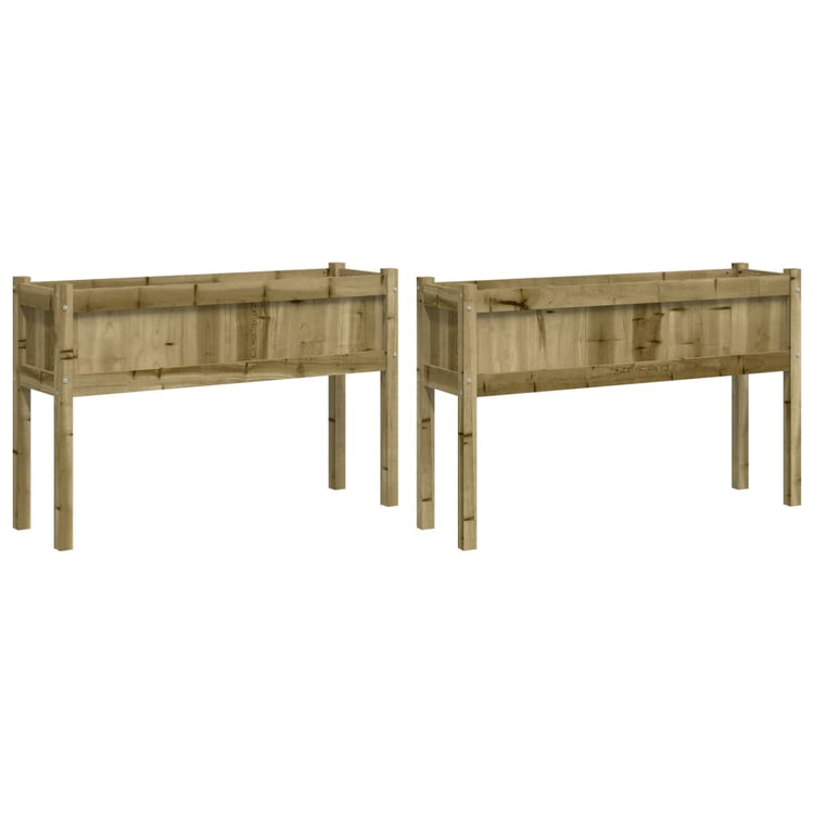 Vidaxl plantenbakken met poten 2 st cm geïmpregneerd hout