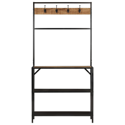 Vidaxl kapstok 90x35x180 cm massief mangohout en ijzer