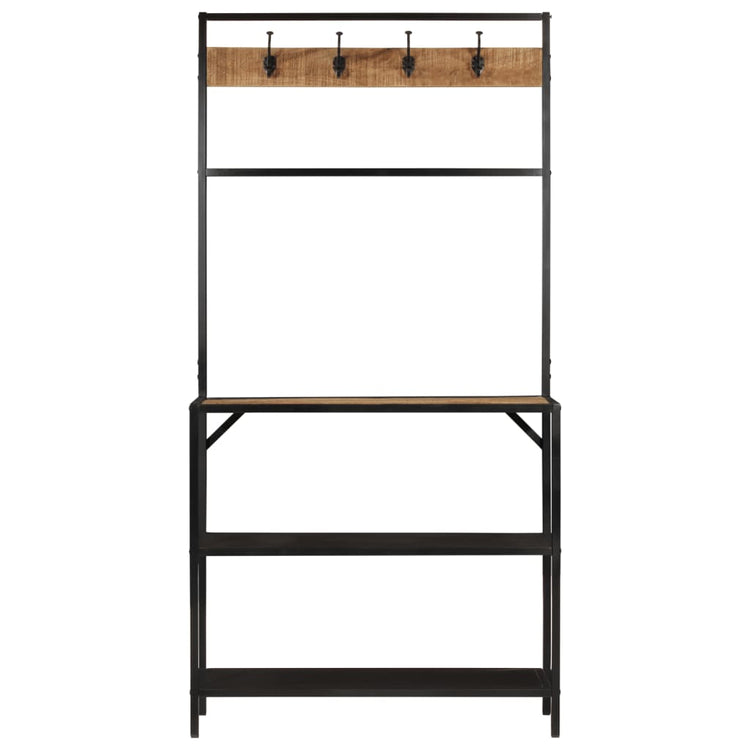 Vidaxl kapstok 90x35x180 cm massief mangohout en ijzer