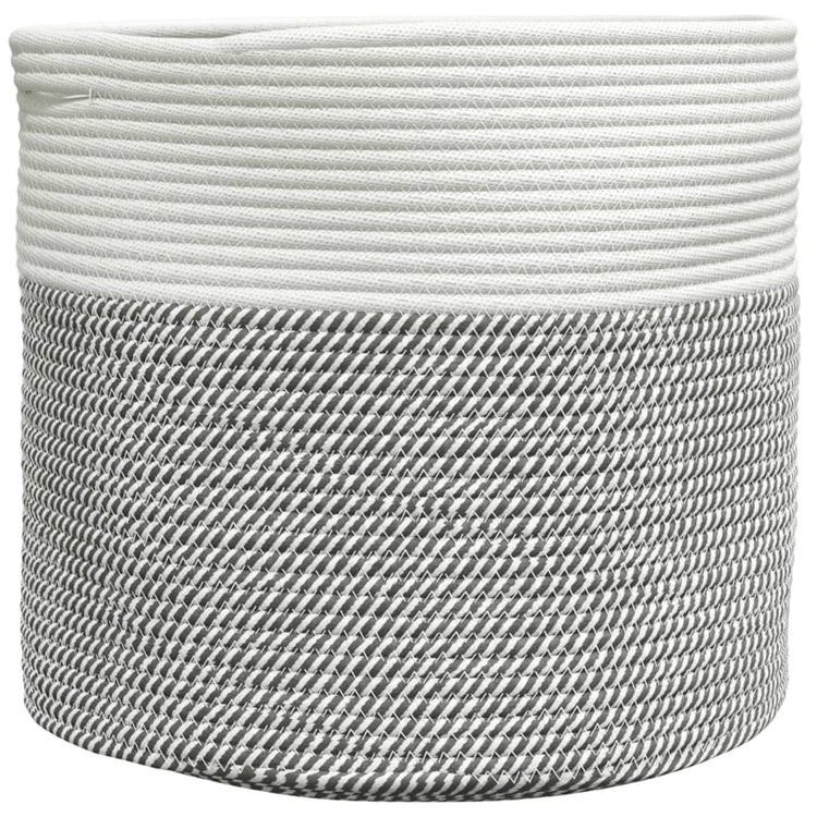 Vidaxl opbergmand ø 40x35 cm katoen grijs en wit