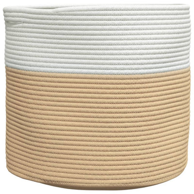 Vidaxl opbergmand ø 40x35 cm katoen beige en wit
