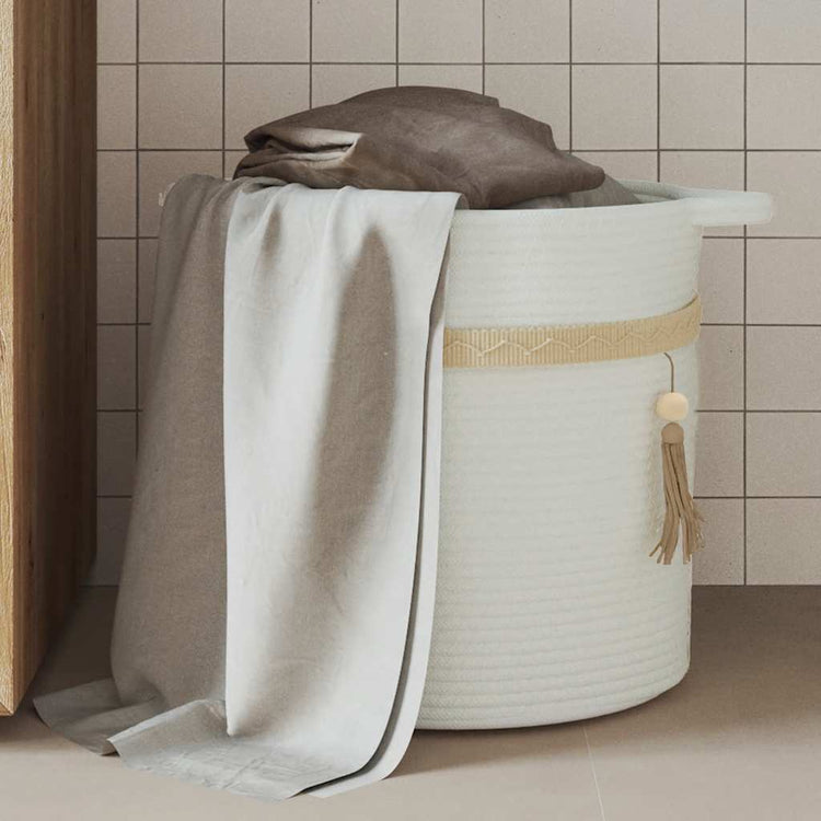 Vidaxl opbergmand ø 38x36 cm katoen wit