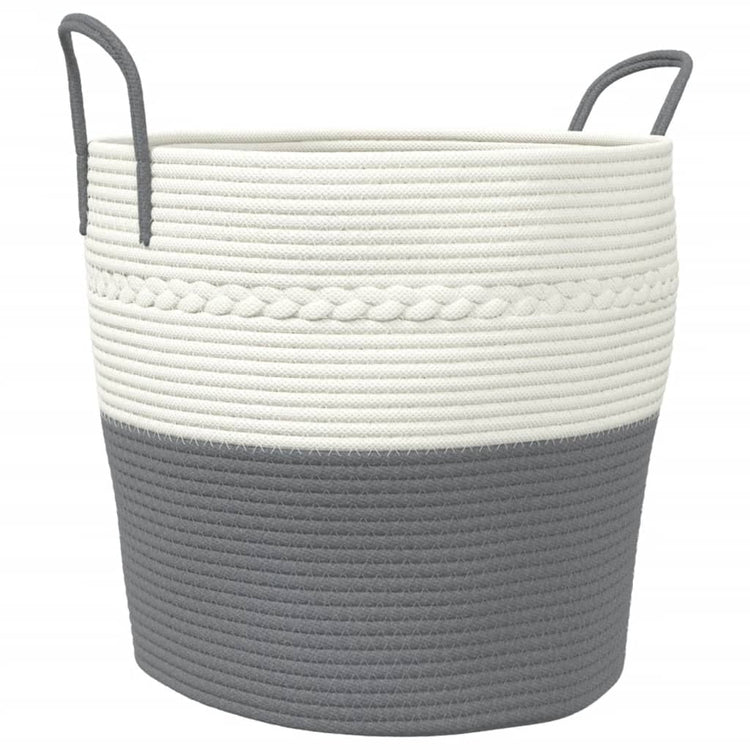 Vidaxl opbergmand ø 43x38 cm katoen grijs en wit