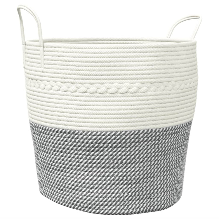 Vidaxl opbergmand ø 43x38 cm katoen grijs en wit