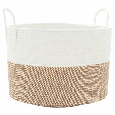 Vidaxl opbergmand ø 51x33 cm katoen bruin en wit