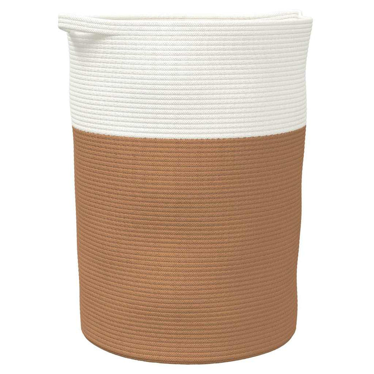 Vidaxl opbergmand ø 49x65 cm katoen bruin en wit