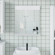Vidaxl badkamerspiegel met schap berg 60x12x70 cm massief hout wit - afbeelding 1