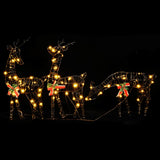 Vidaxl kerstversiering rendierfamilie 90 led's rattan warmwit - afbeelding 2