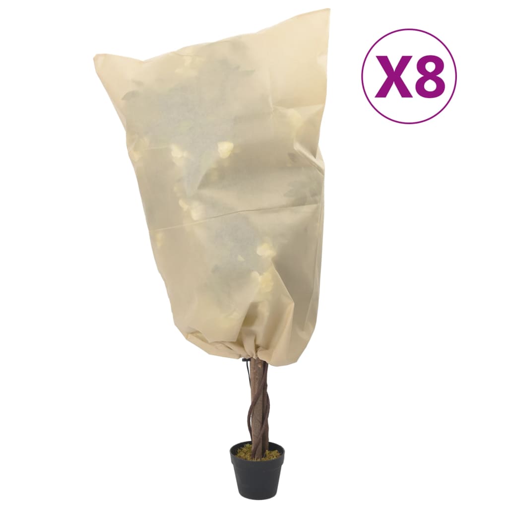 Vidaxl plantenhoezen met trekkoord 8 st 70 g m² 0,8x0,8 m