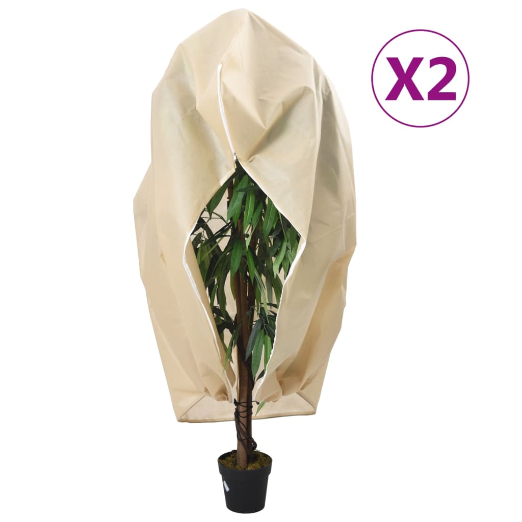 Vidaxl plantenhoezen met ritssluiting 2 st 70 g m² 2,36x2 m