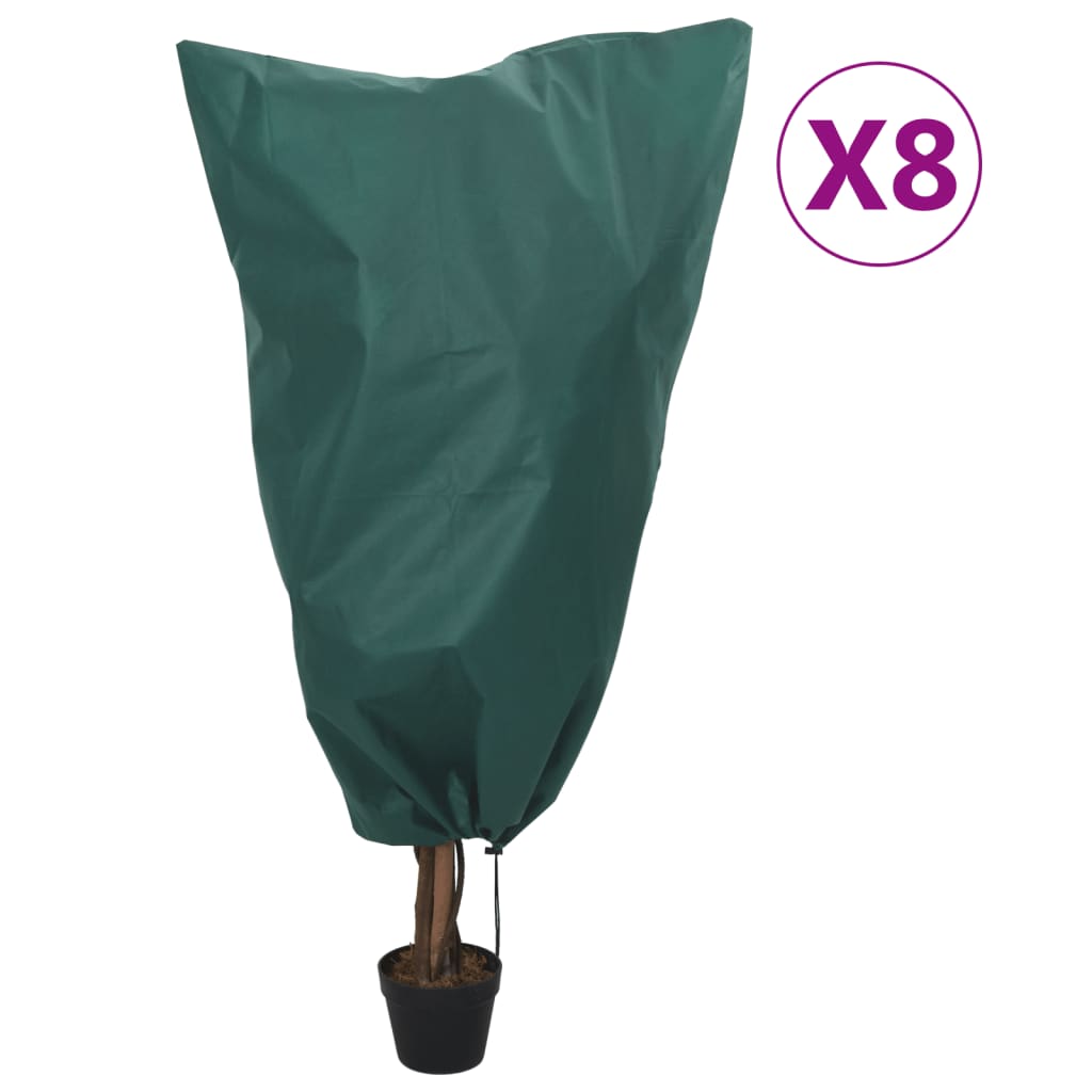 Vidaxl plantenhoezen met trekkoord 8 st 70 g m² 0,8x1,2 m