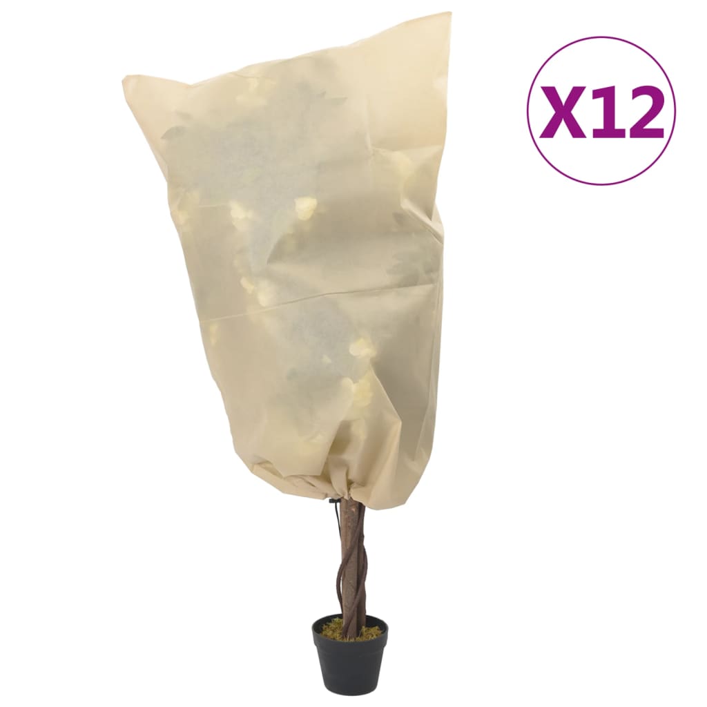Vidaxl plantenhoezen met trekkoord 12 st 70 g m² 0,8x1,2 m