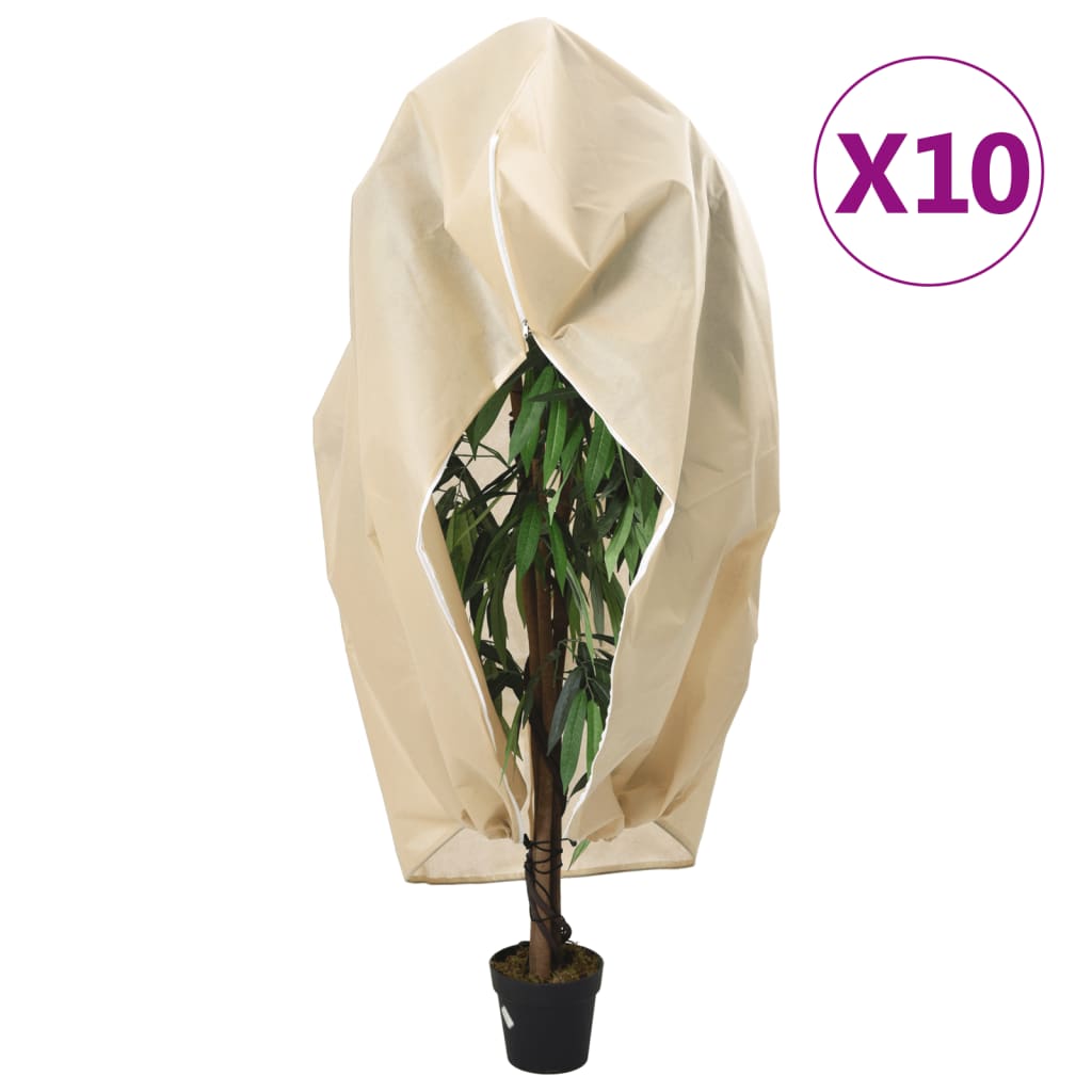 Vidaxl plantenhoezen met ritssluiting 10 st 70 g m² 1,2x1,8 m