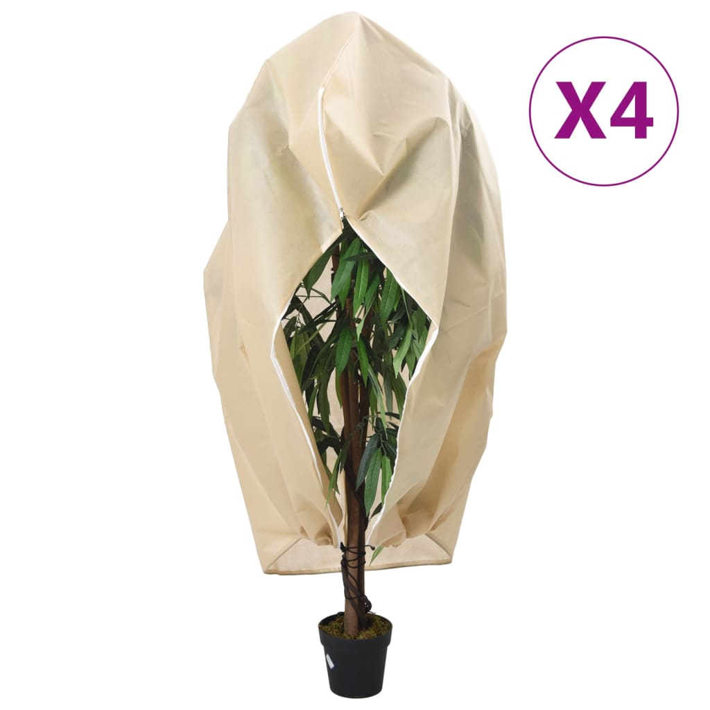 Vidaxl plantenhoezen met ritssluiting 4 st 70 g m² 2,36x2 m