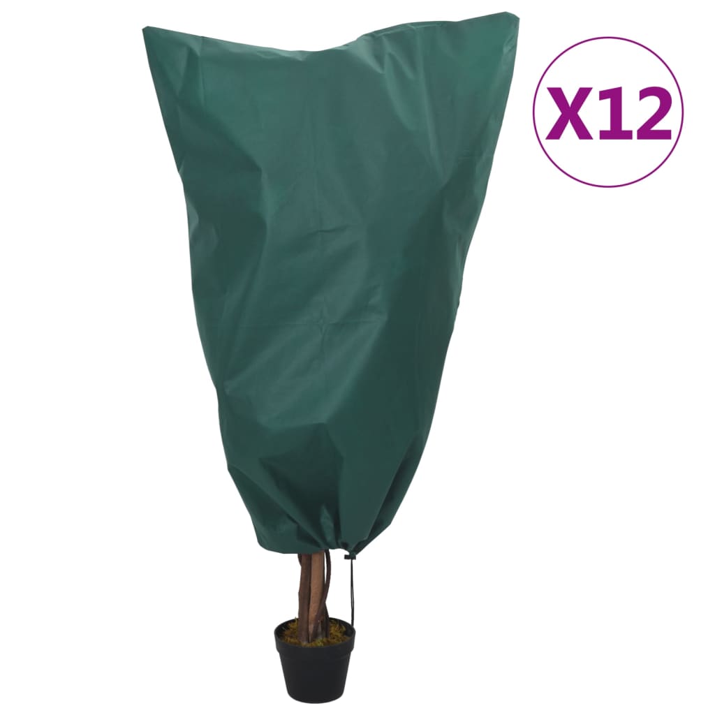 Vidaxl plantenhoezen met trekkoord 12 st 70 g m² 0,8x1,2 m