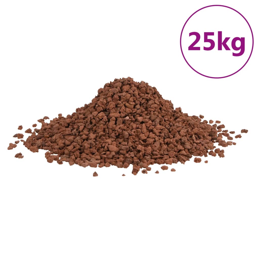 Vidaxl lavastenen 25 kg 5-8 mm rood