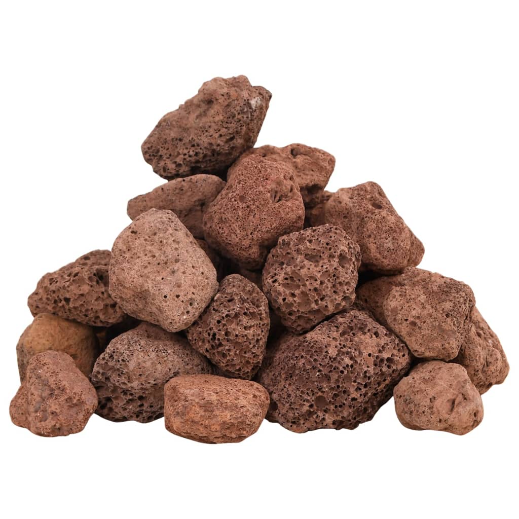 Vidaxl lavastenen 25 kg 3-5 cm rood
