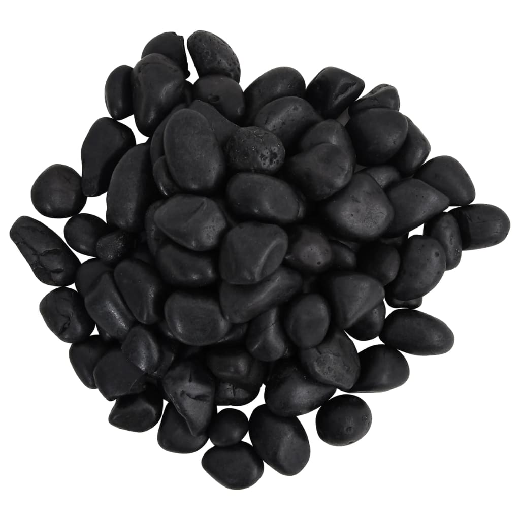 Vidaxl kiezelstenen gepolijst 2-5 cm 10 kg zwart