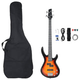 Vidaxl basgitaar voor beginners elektrisch met tas 4 4 46 bruin zwart - afbeelding 2