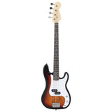 Vidaxl basgitaar voor beginners elektrisch met tas 4 4 46 bruin wit - afbeelding 3