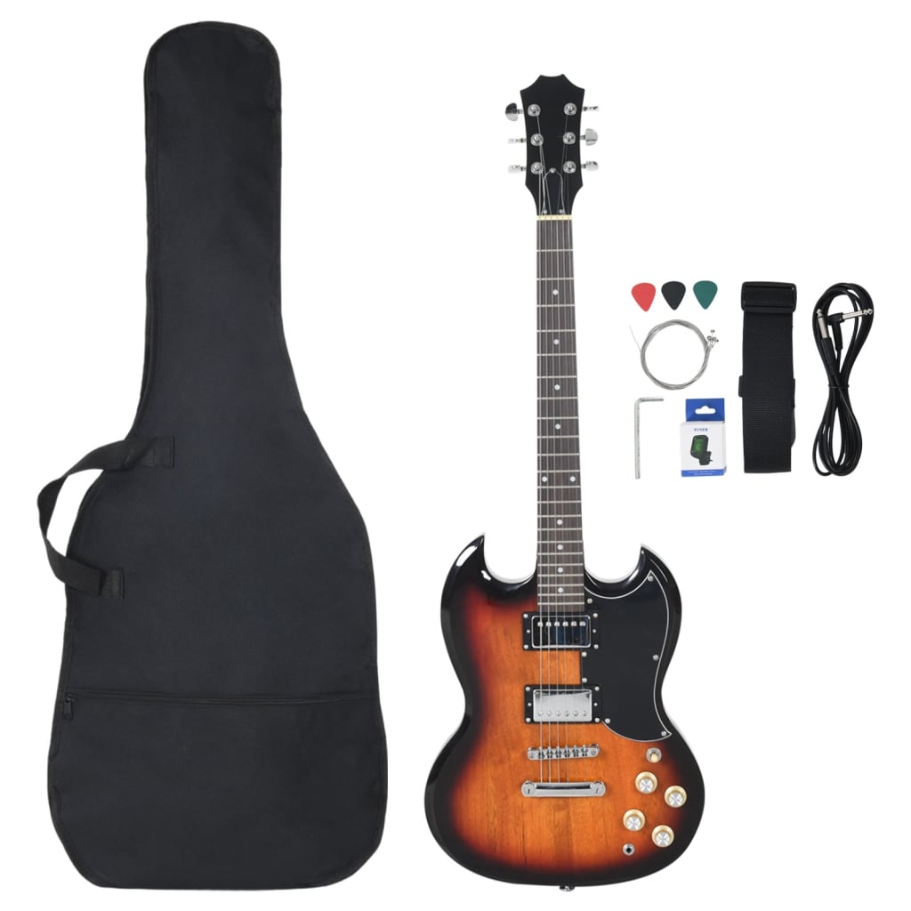 Vidaxl gitaar voor beginners elektrisch met tas 4 4 39 zwart