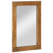 Vidaxl badkamerspiegel 50x70x2,5 cm massief mangohout en glas - afbeelding 1
