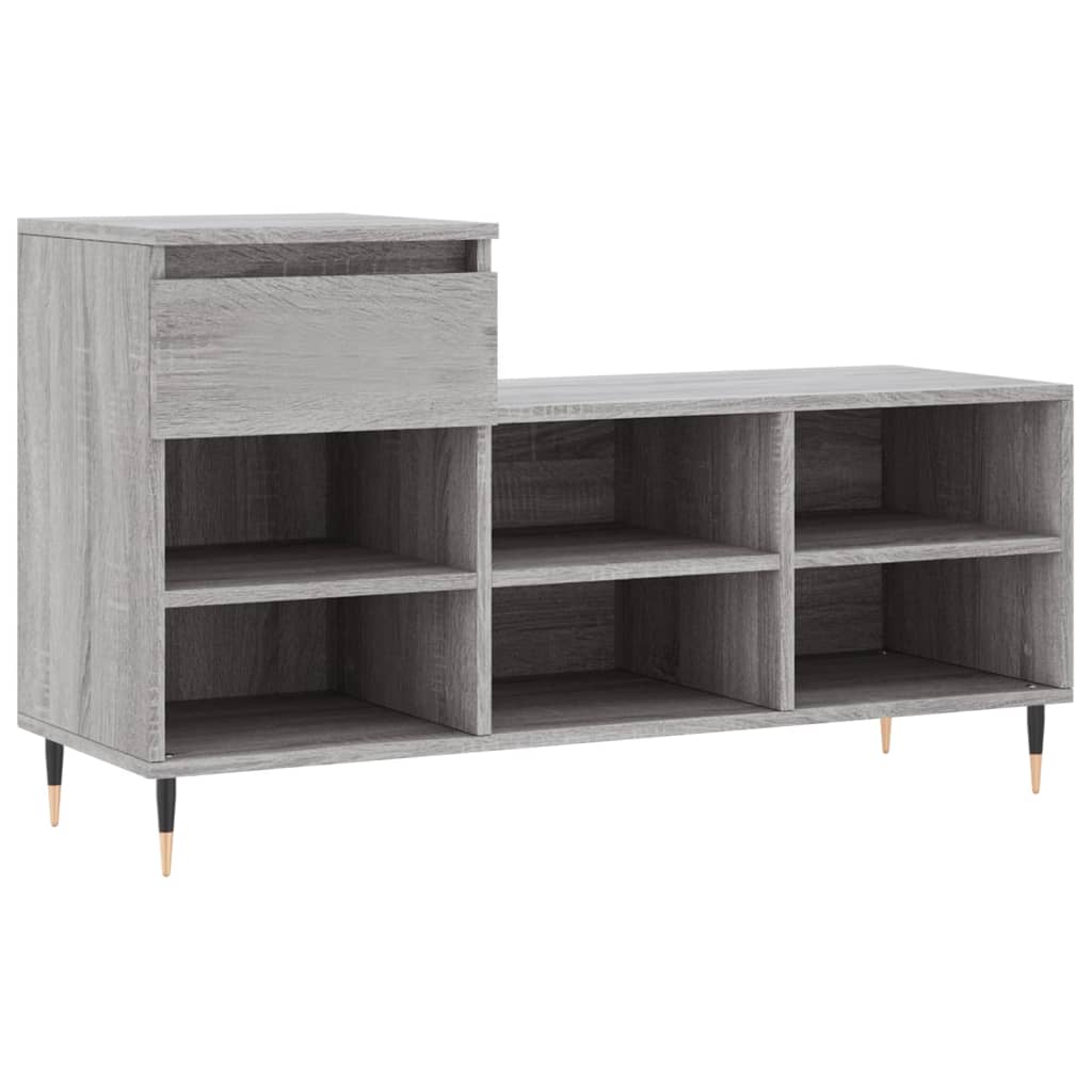 Vidaxl schoenenkast 102x36x60 cm bewerkt hout sonoma grijs