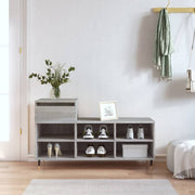 Vidaxl schoenenkast 102x36x60 cm bewerkt hout sonoma grijs - afbeelding 1