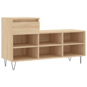 Vidaxl schoenenkast 102x36x60 cm bewerkt hout sonoma eikenkleurig - afbeelding 2