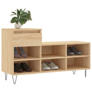 Vidaxl schoenenkast 102x36x60 cm bewerkt hout sonoma eikenkleurig - afbeelding 3