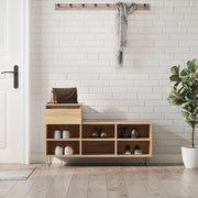 Vidaxl schoenenkast 102x36x60 cm bewerkt hout sonoma eikenkleurig - afbeelding 1