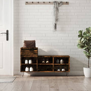 Vidaxl schoenenkast 102x36x60 cm bewerkt hout gerookt eikenkleurig - afbeelding 1