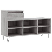 Vidaxl schoenenkast 102x36x60 cm bewerkt hout sonoma grijs - afbeelding 2
