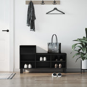 Vidaxl schoenenkast 102x36x60 cm bewerkt hout zwart - afbeelding 1